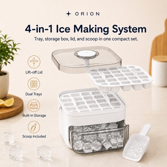 Press Ice Cube Tray with Storage Box