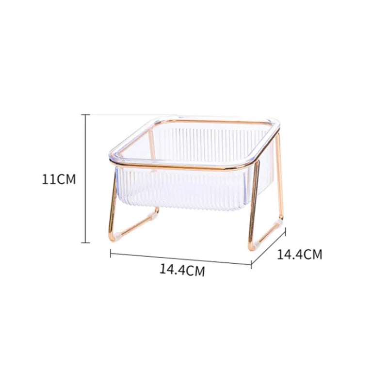 Elevated Double Cat Feeder with Transparent Bowls