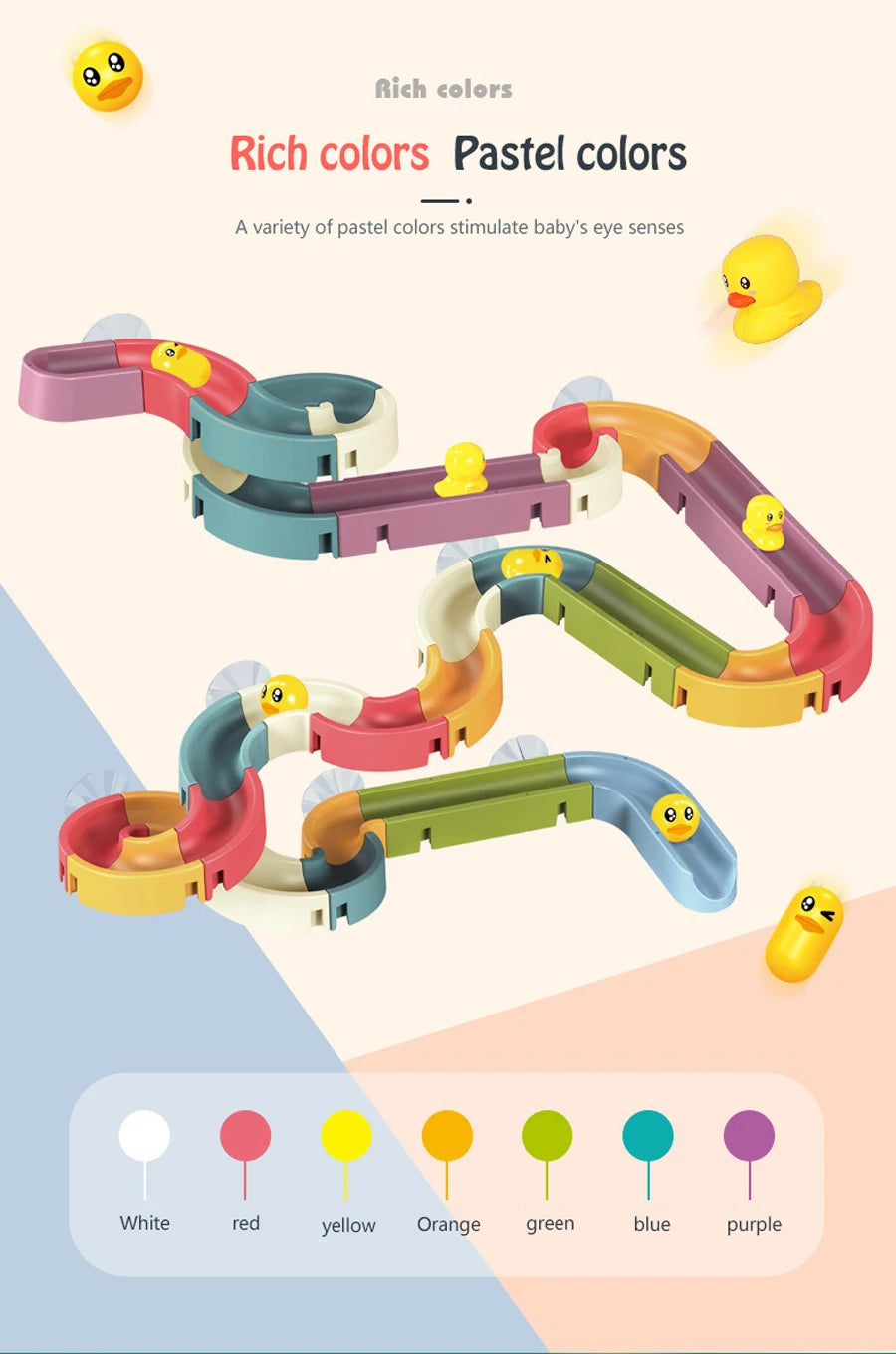 Suction Cup Bath Marble Run