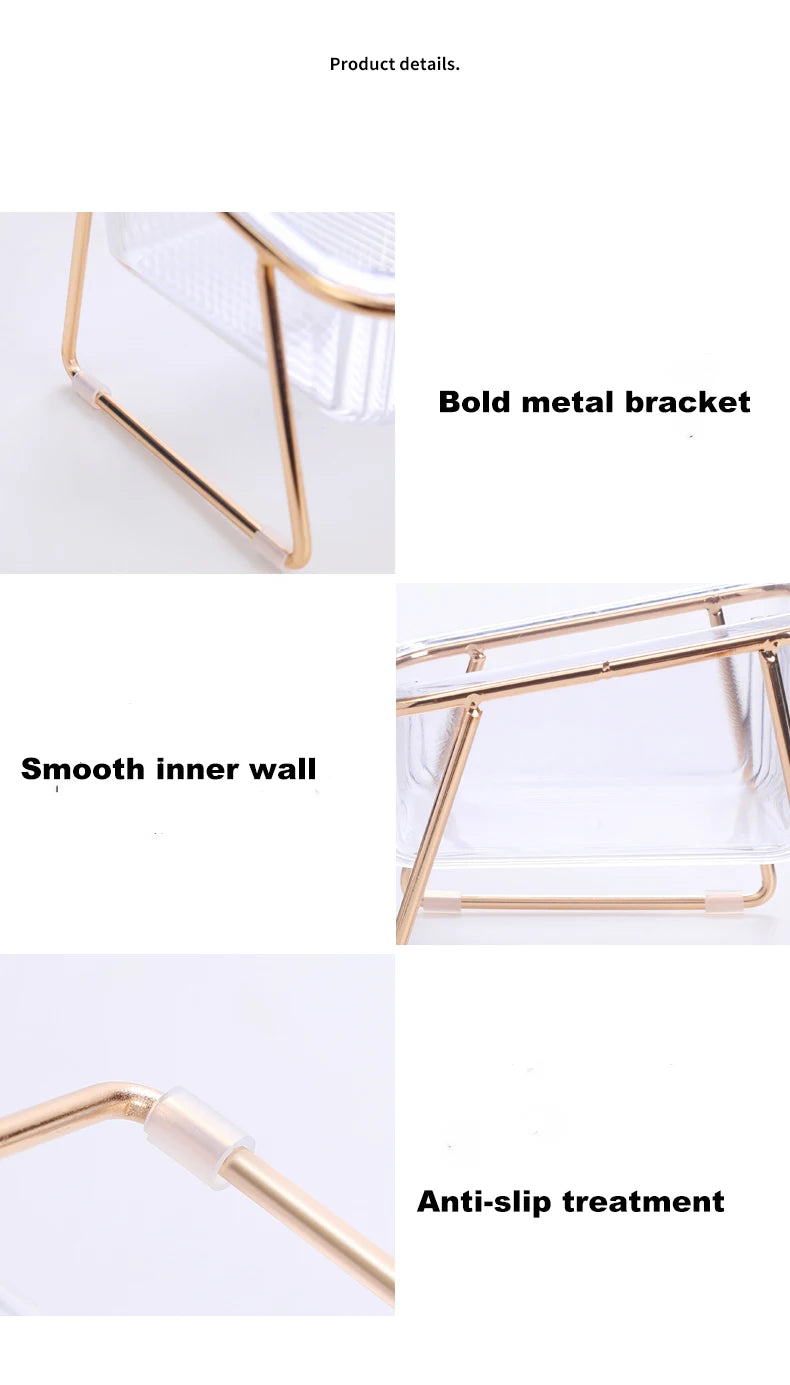 Elevated Double Cat Feeder with Transparent Bowls