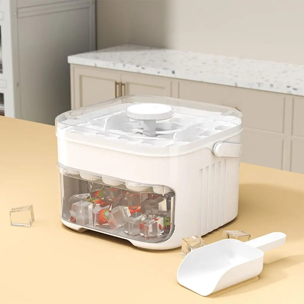Press Ice Cube Tray with Storage Box