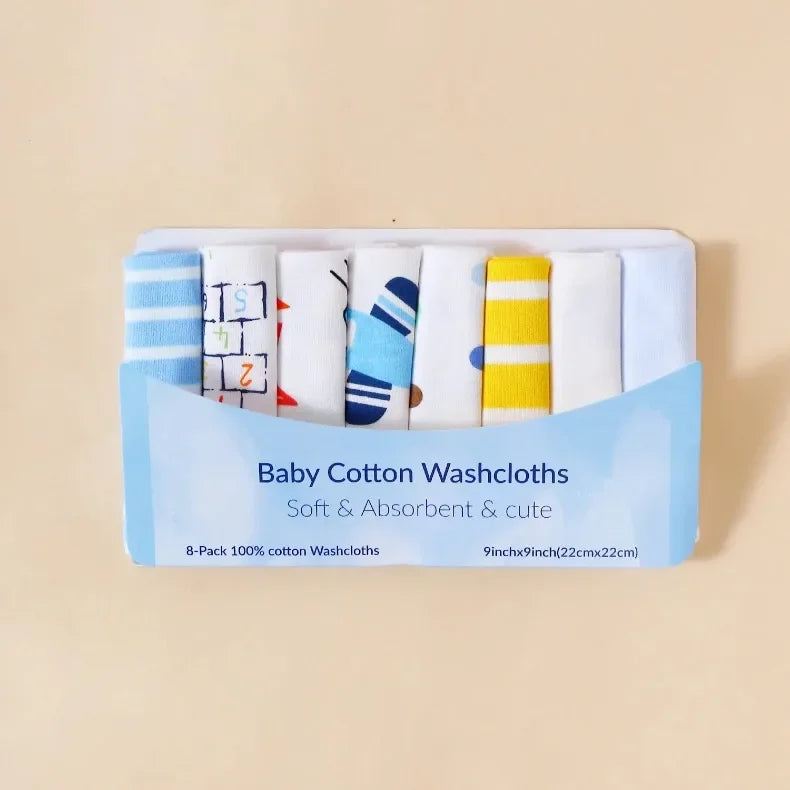 Baby Cotton Washcloth Set – 100% Cotton