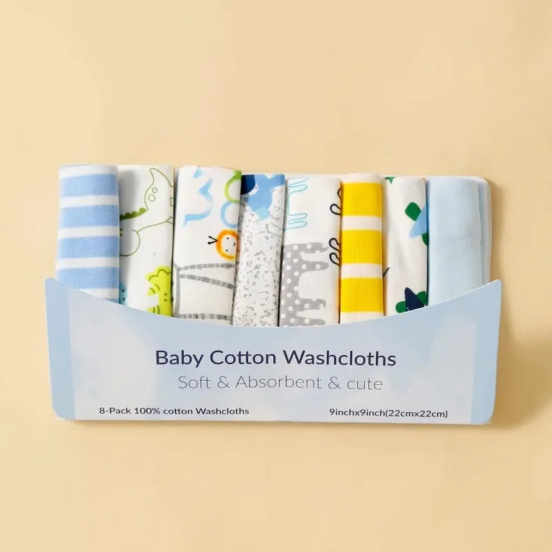 Baby Cotton Washcloth Set – 100% Cotton