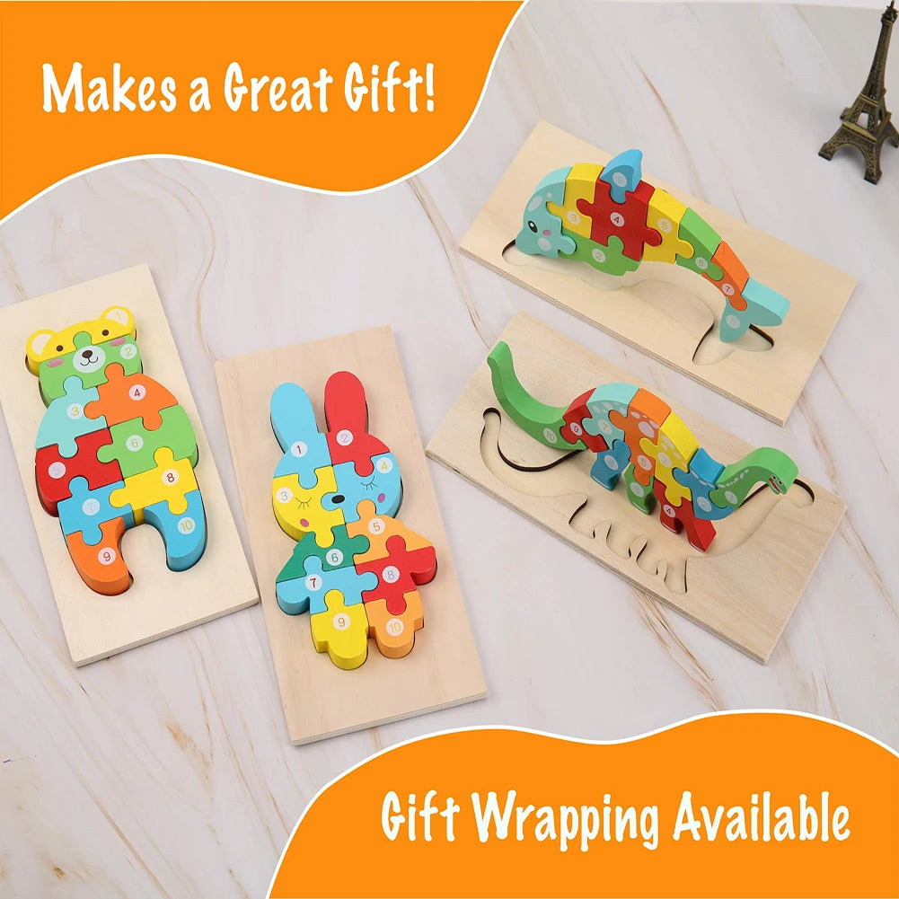 3D Wooden Montessori Animal Puzzle