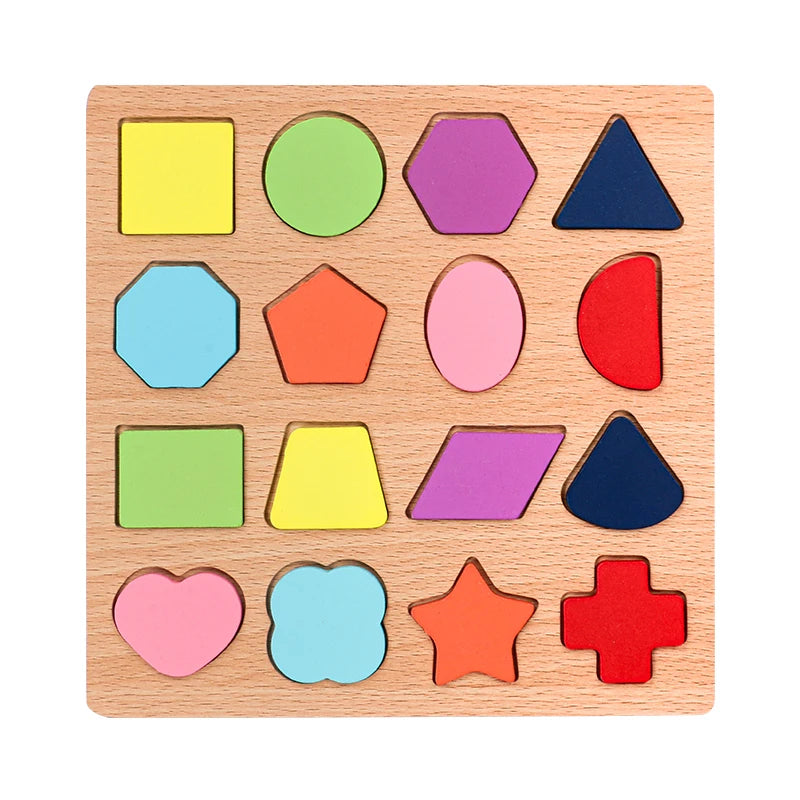 Wooden Montessori Puzzle (Letters, Numbers & Shapes)