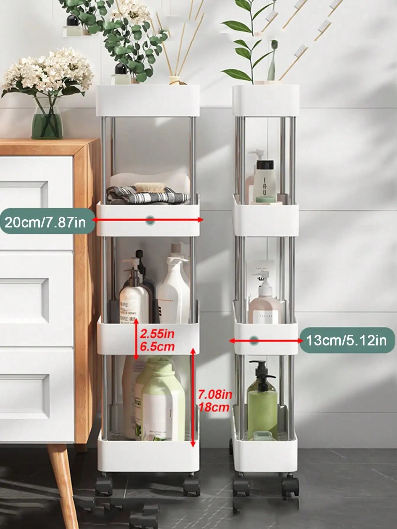 Slim Rolling Storage Cart