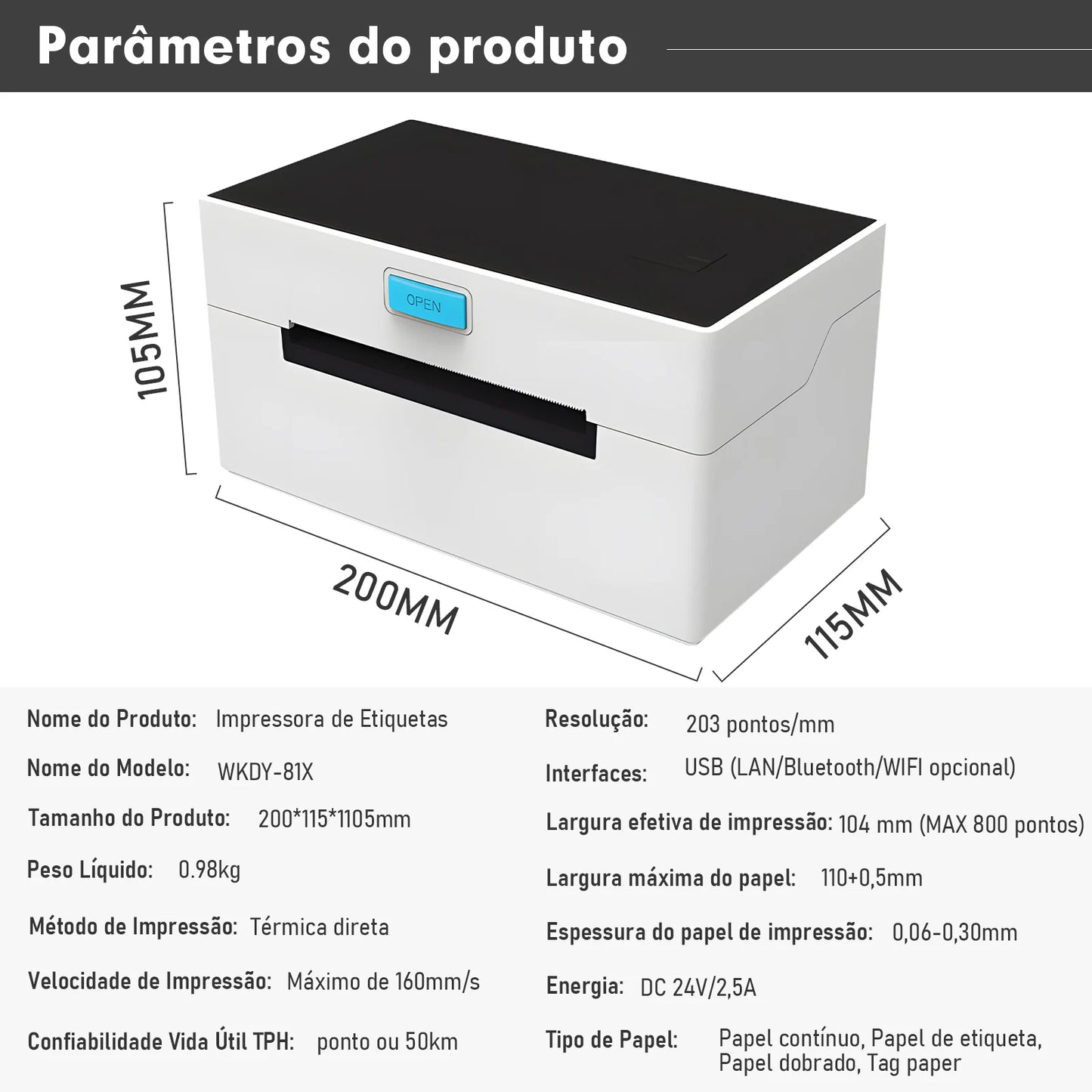 Bluetooth Thermal Label Printer