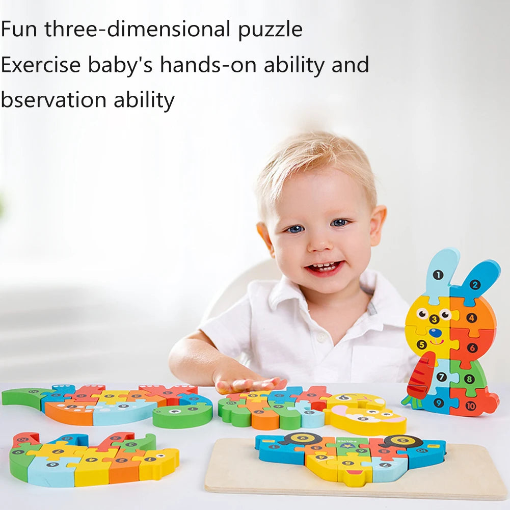 3D Wooden Montessori Animal Puzzle