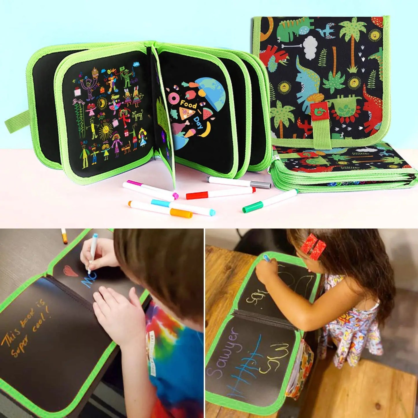 Reusable Drawing Book with Markers