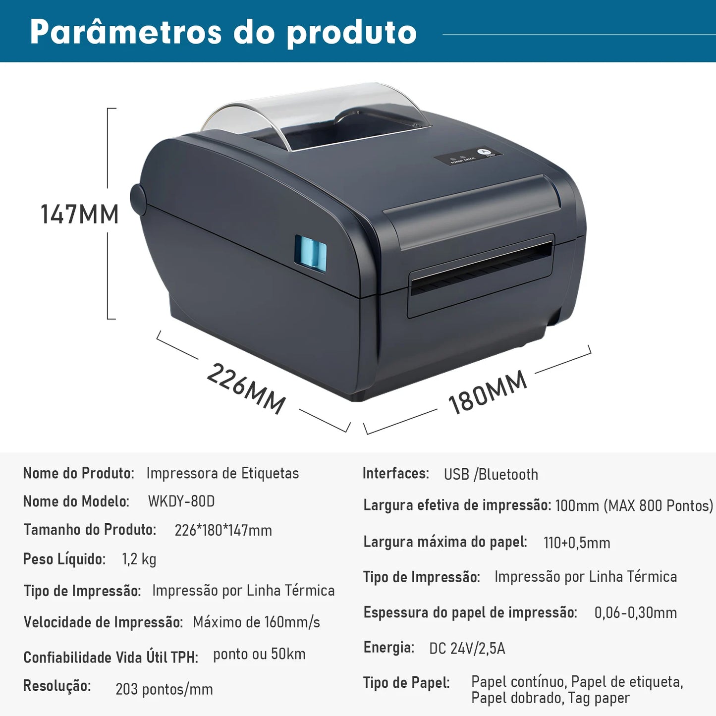 Bluetooth Thermal Label Printer