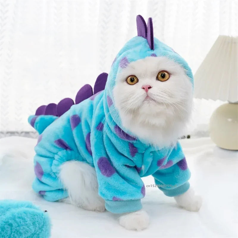 Warm Fleece Dog Hoodie Jumpsuit