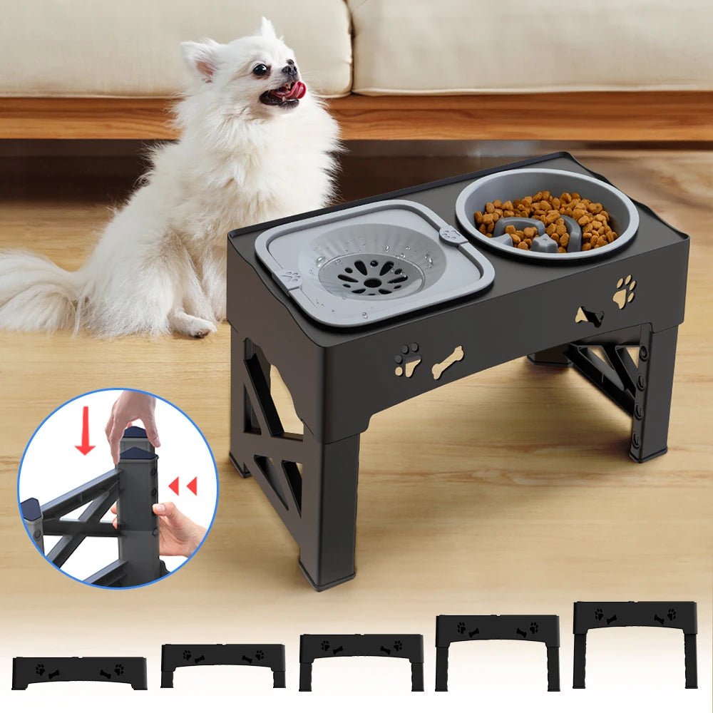 Adjustable Elevated Pet Feeder (Double Bowl)