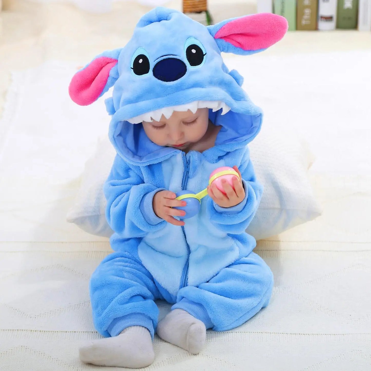 Kids Stitch Hooded Onesie Pajamas
