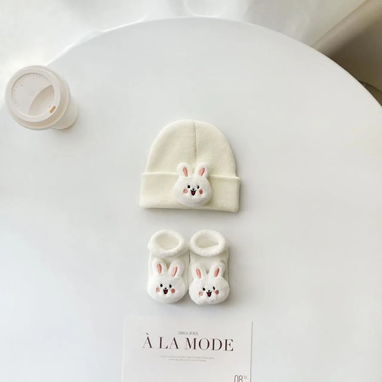 Baby Hat & Booties Set (2 Pieces) – Animal Design