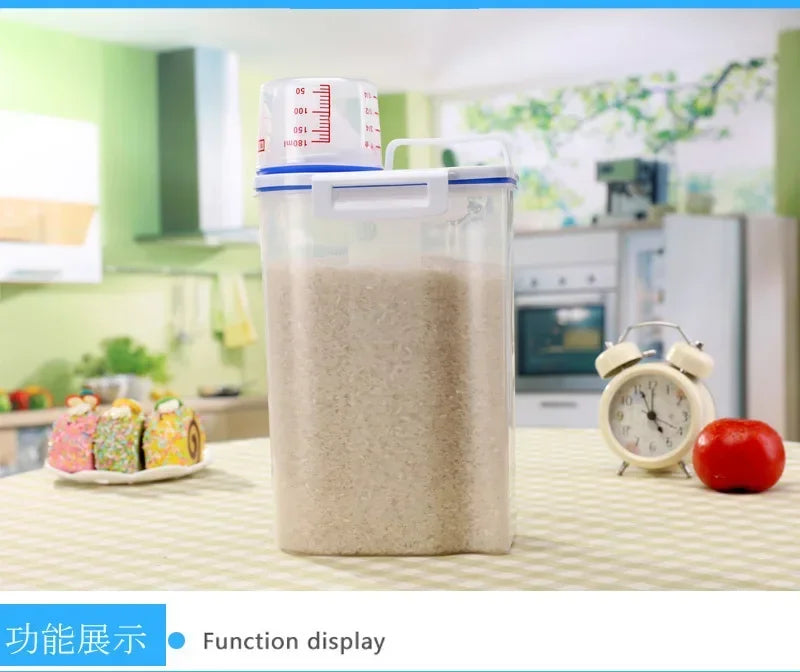 Airtight Pet Food Storage Container with Measuring Cup