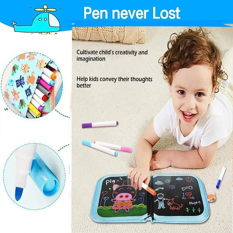Reusable Drawing Book with Markers