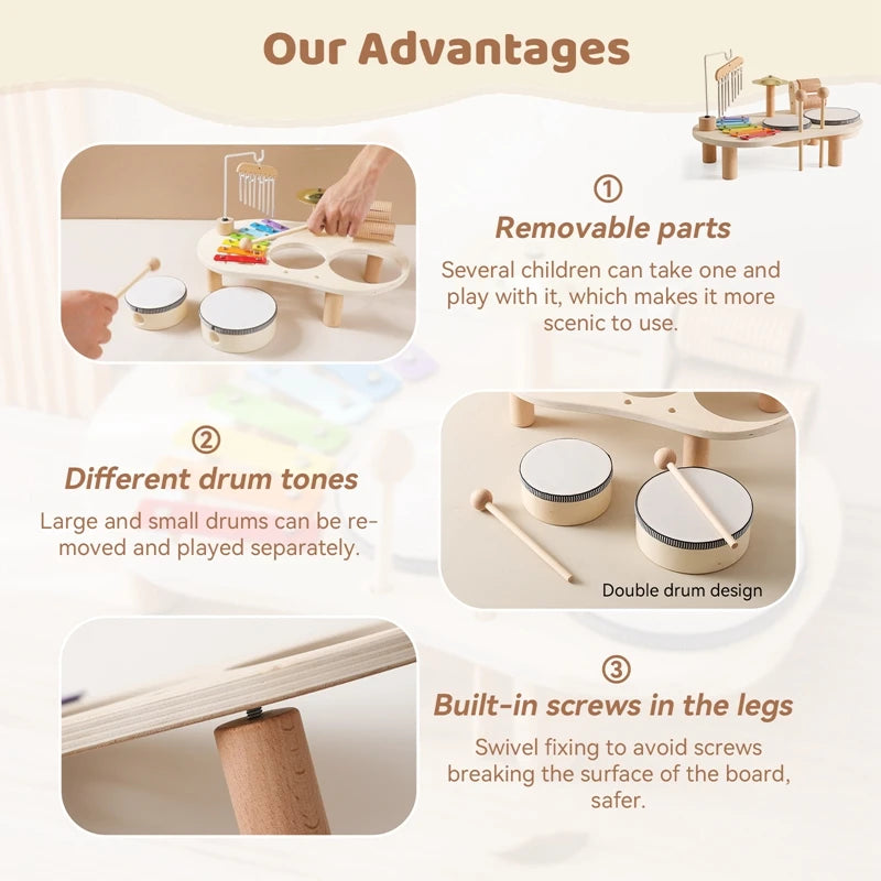 Kids Wooden Musical Instrument Set