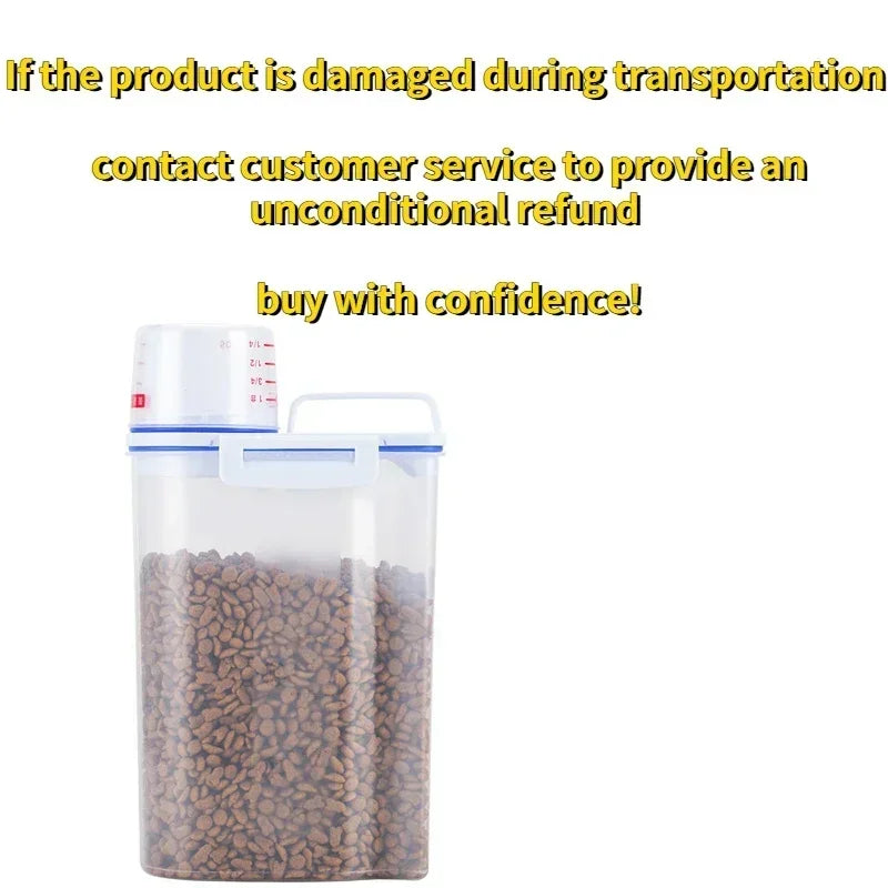 Airtight Pet Food Storage Container with Measuring Cup