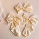 Baby Lace Bow Socks Set with Headband