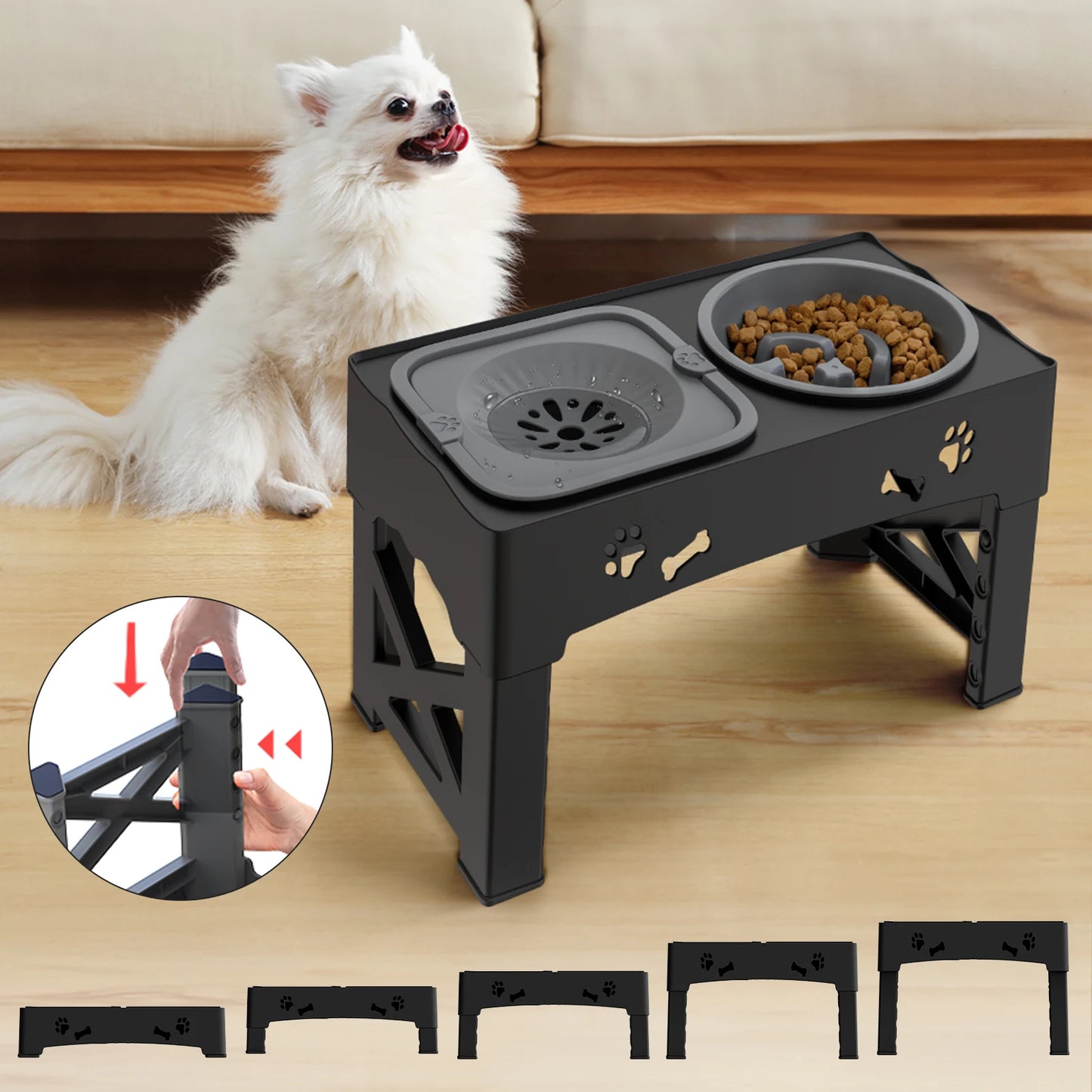 Adjustable Elevated Pet Feeder (Double Bowl)