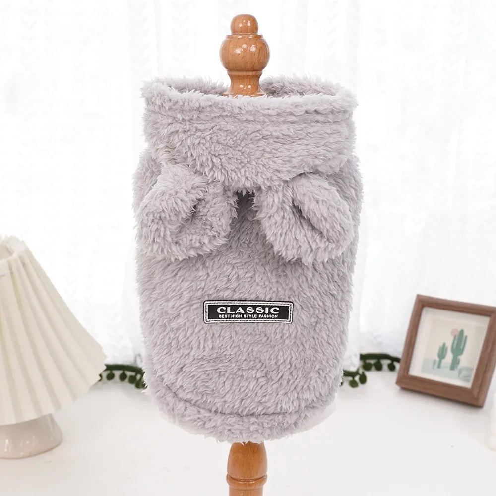 Plush Pet Hoodie for Cats & Small Dogs