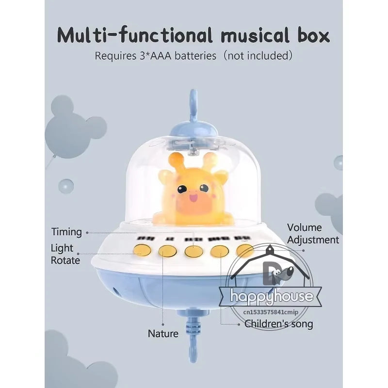 Baby Crib Mobile with Music & Remote Control (Projector Light)