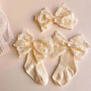 Baby Lace Bow Socks Set with Headband