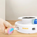 Interactive Electronic Cat Toy with Feathers and LED Lights