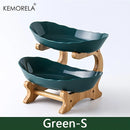 Tiered Fruit Bowl with Wooden Stand