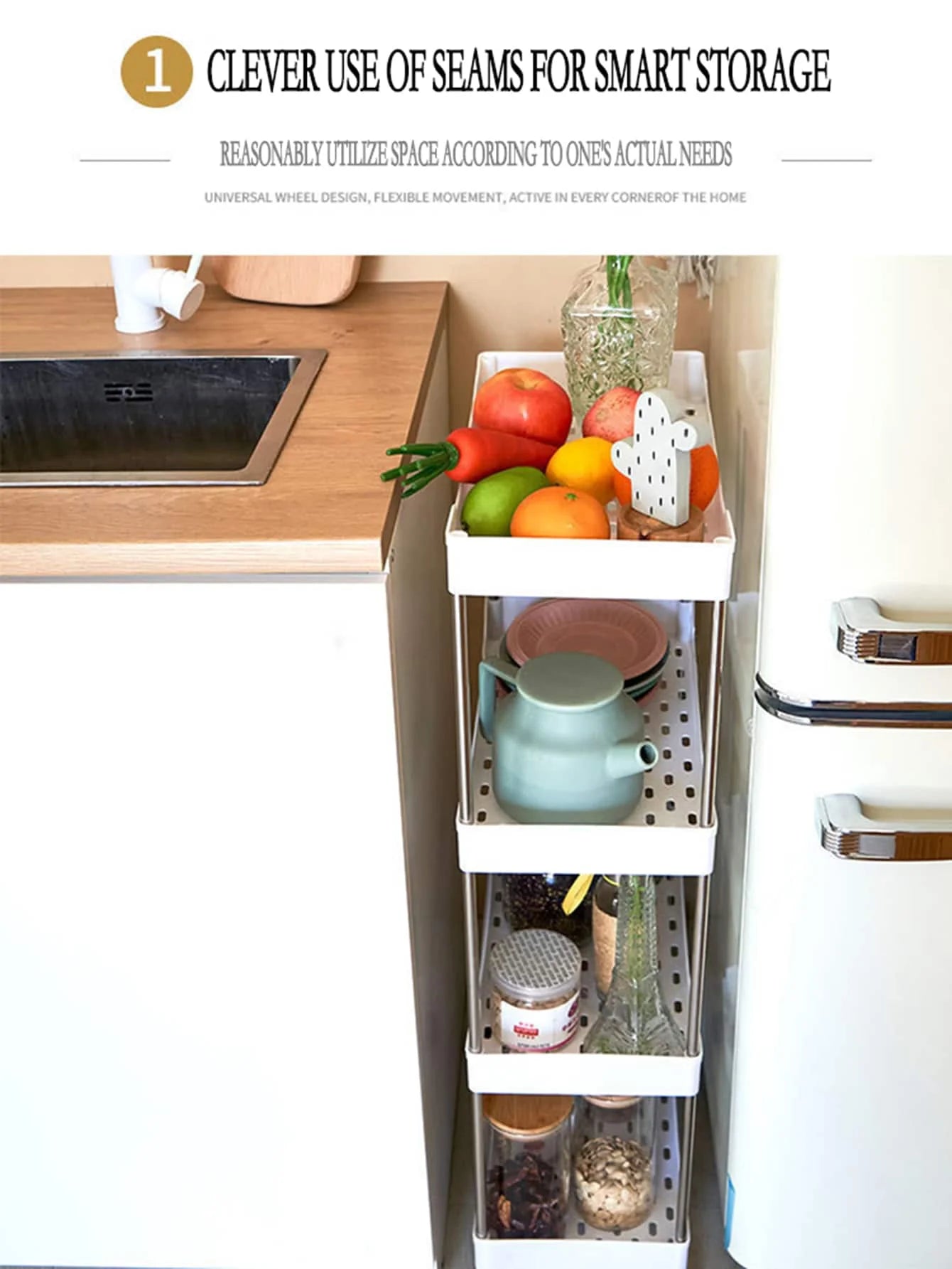 Slim Rolling Storage Cart