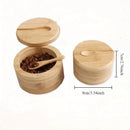 Bamboo Salt Cellar with Lid and Spoon