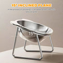 Elevated Stainless Steel Cat Bowl (15° Tilted)