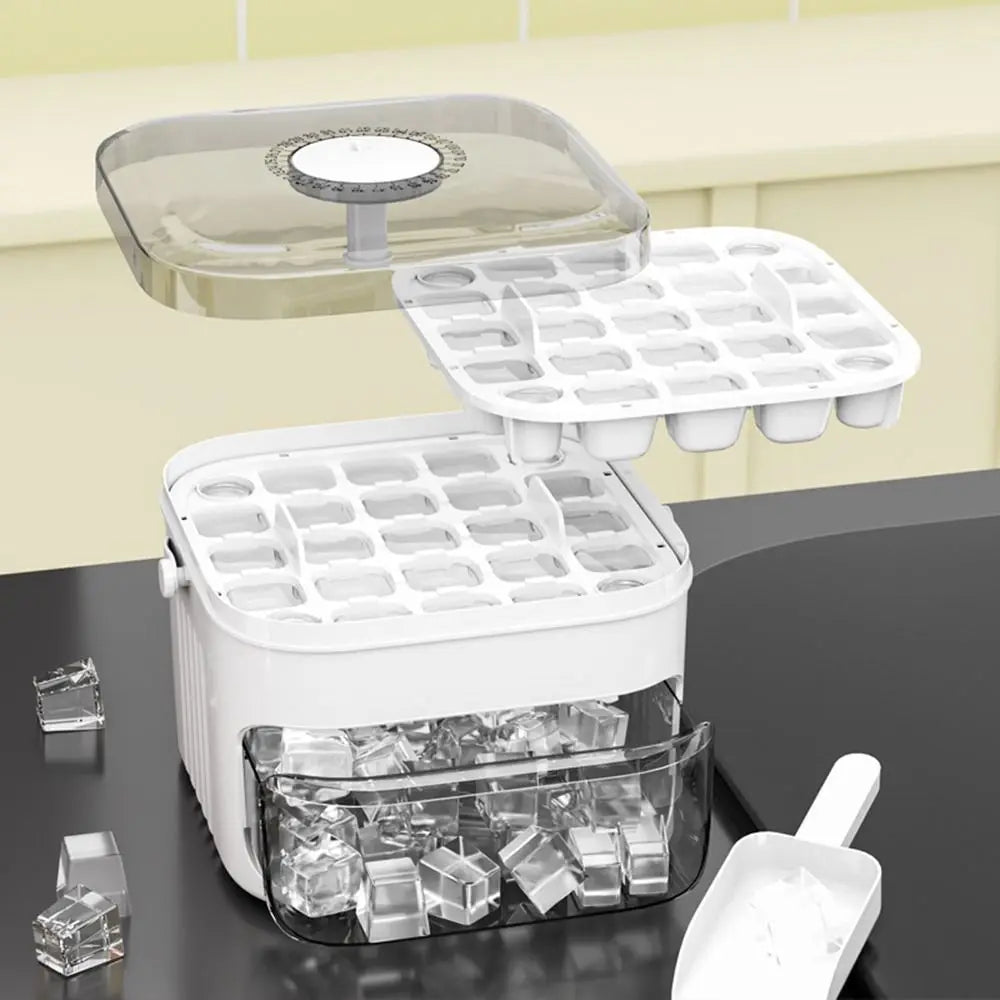 Press Ice Cube Tray with Storage Box