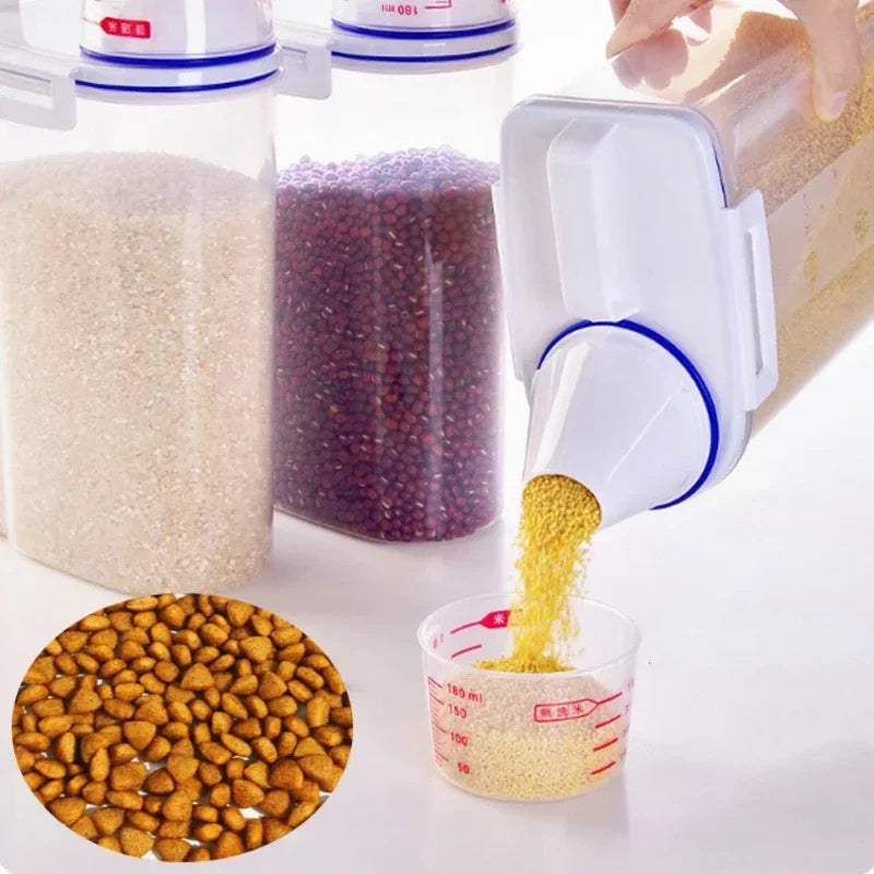 Airtight Pet Food Storage Container with Measuring Cup
