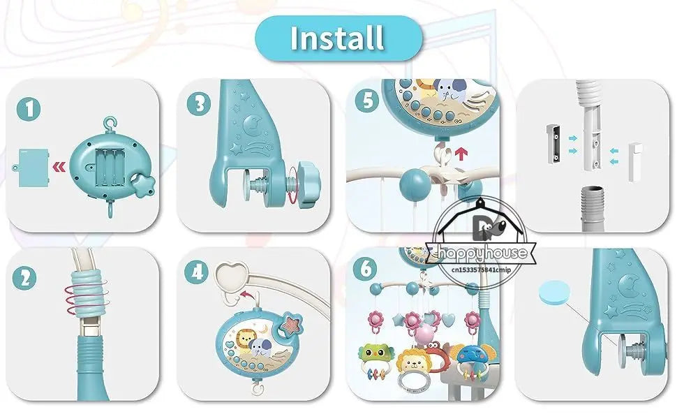 Baby Crib Mobile with Music & Remote Control (Projector Light)