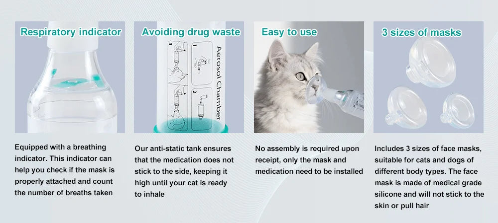 Pet Aerosol Inhaler Chamber with Silicone Mask
