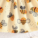 Baby Girls Bee Print Dress with Bow