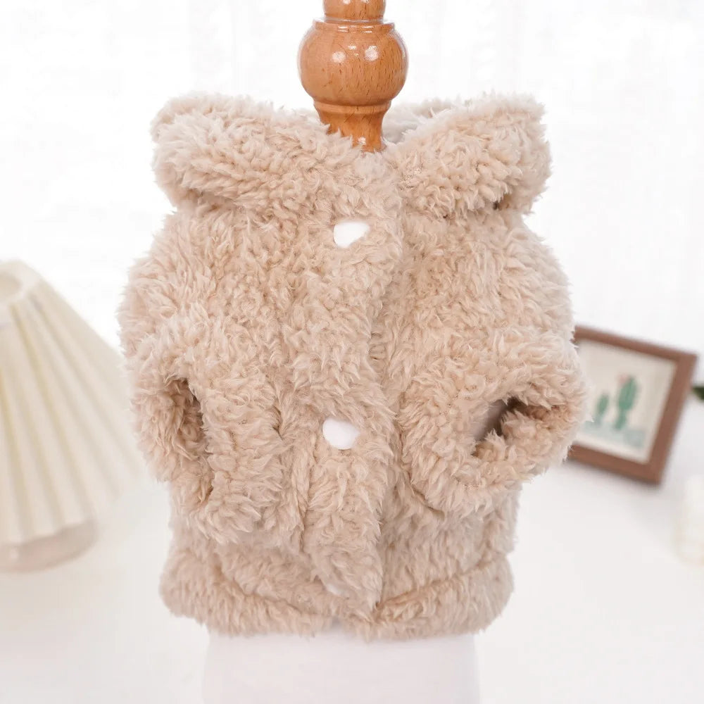 Plush Pet Hoodie for Cats & Small Dogs
