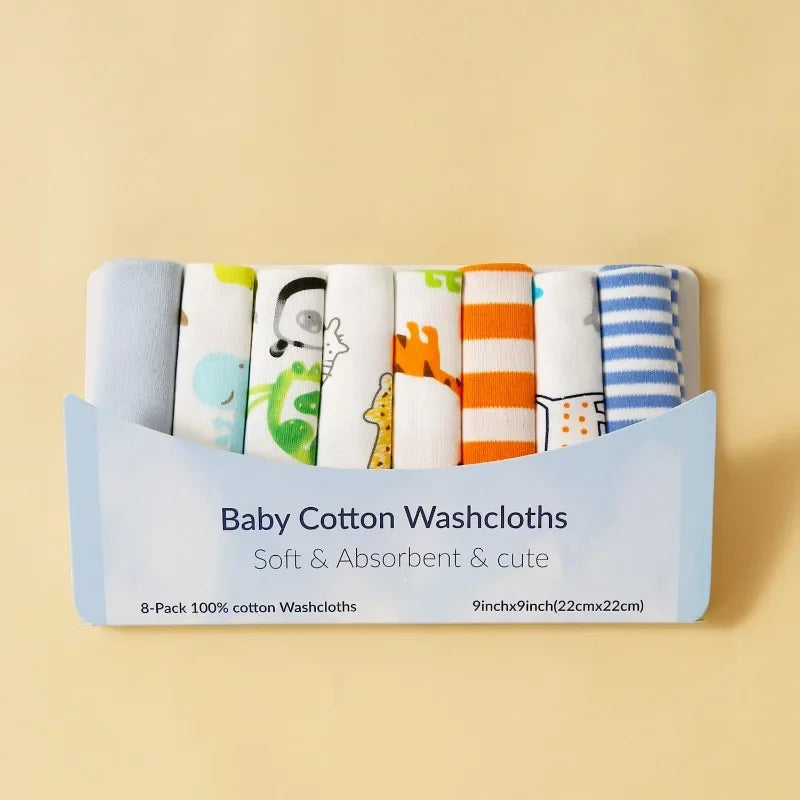 Baby Cotton Washcloth Set – 100% Cotton