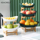 Tiered Fruit Bowl with Wooden Stand