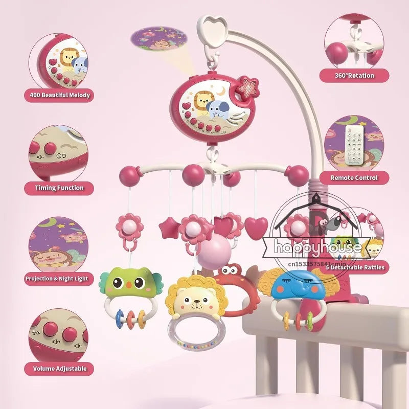 Baby Crib Mobile with Music & Remote Control (Projector Light)