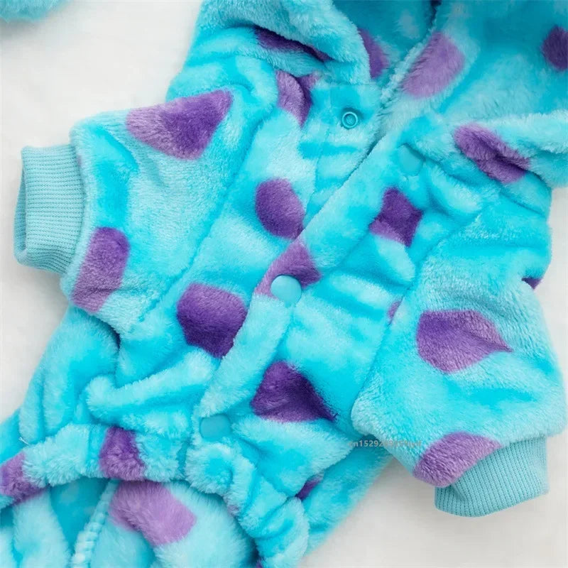 Warm Fleece Dog Hoodie Jumpsuit