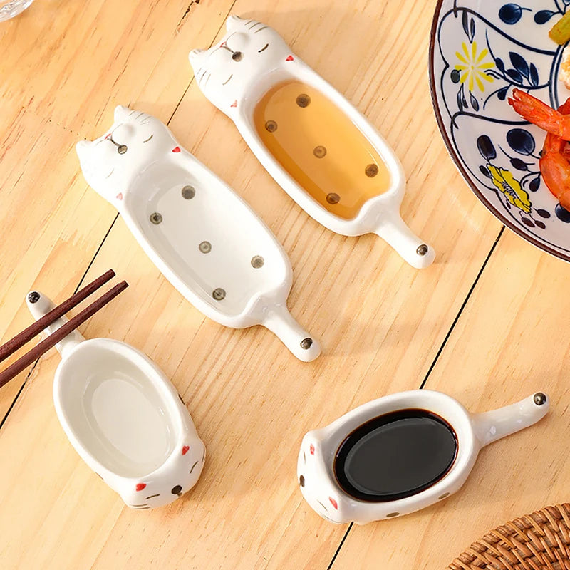 Cat-Shaped Sauce Dishes & Mini Bowls