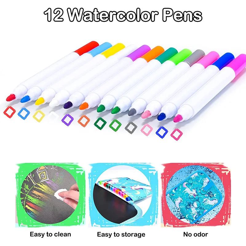 Reusable Drawing Book with Markers