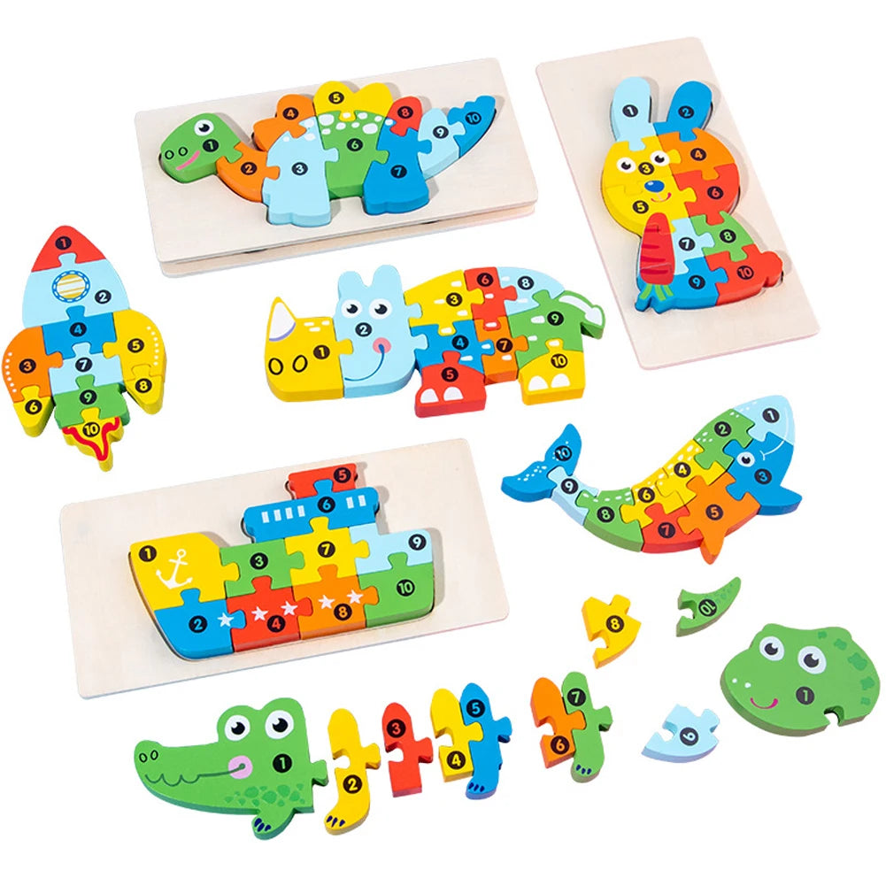 3D Wooden Montessori Animal Puzzle