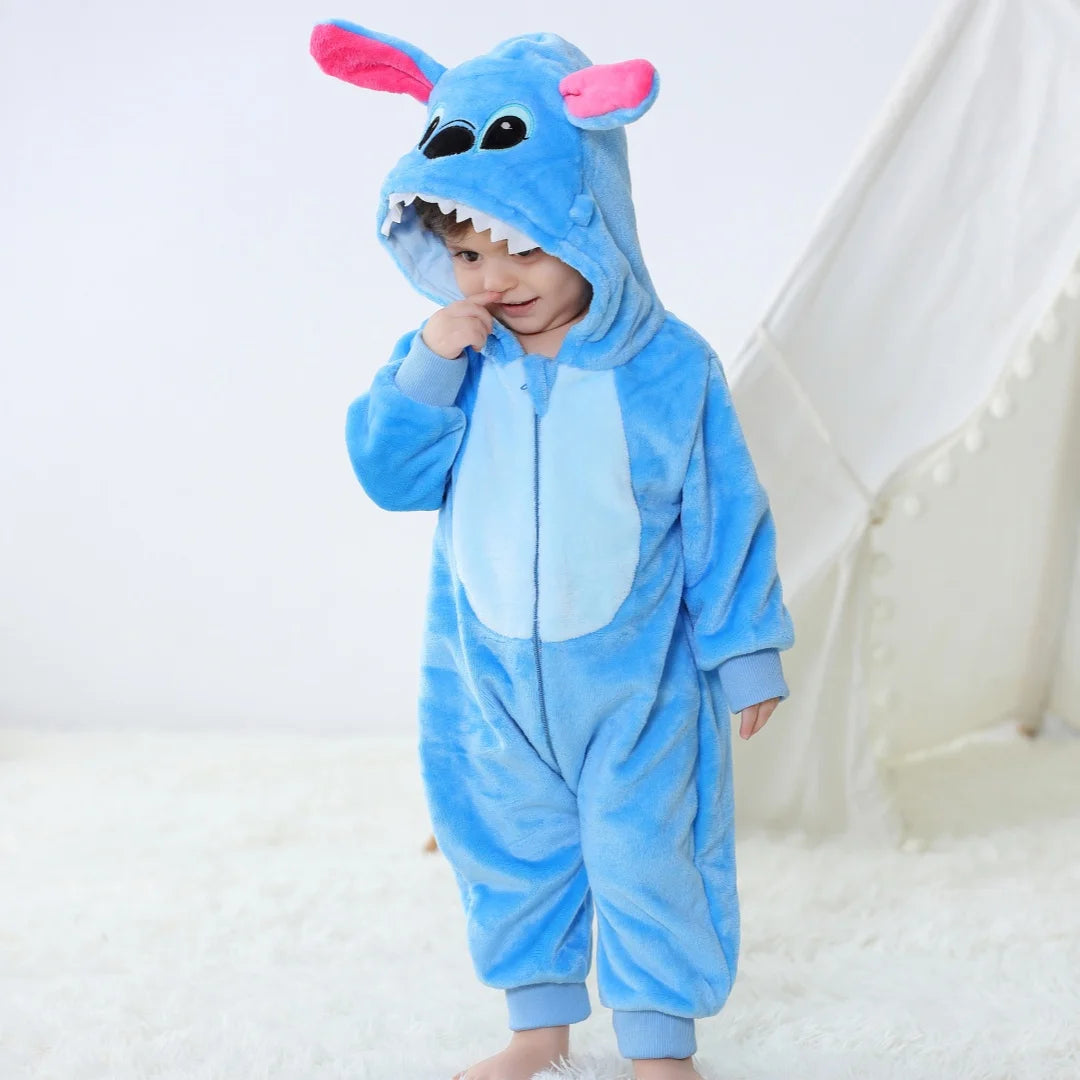 Kids Stitch Hooded Onesie Pajamas