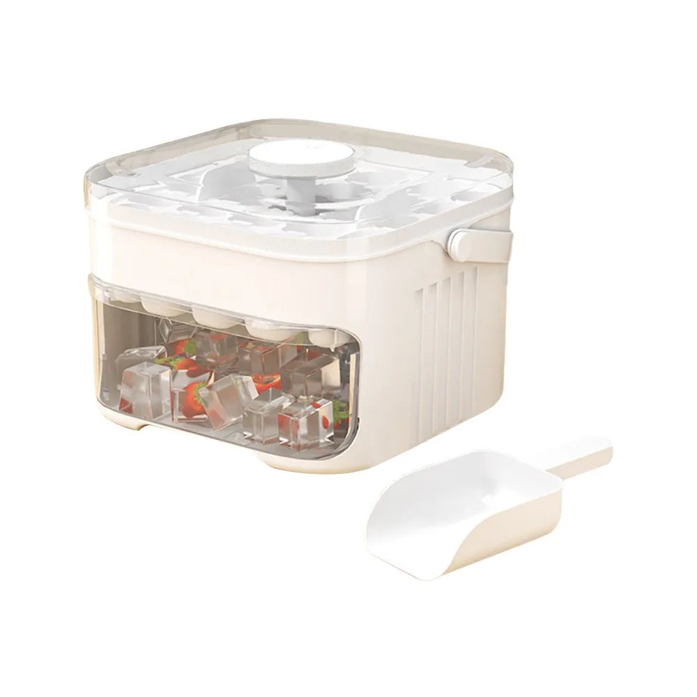 Press Ice Cube Tray with Storage Box