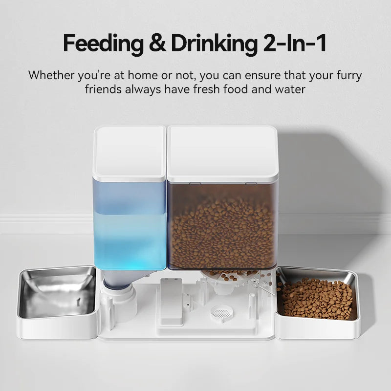 Automatic Pet Feeder & Water Dispenser 2-in-1