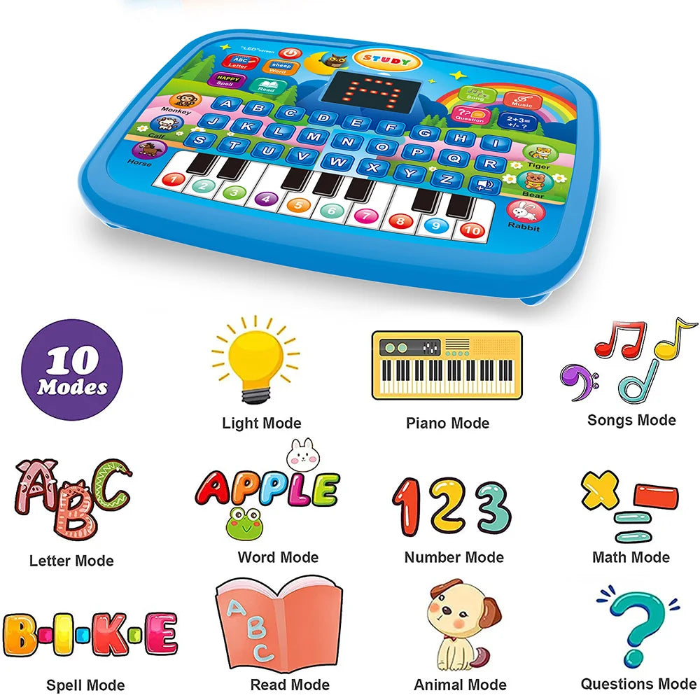 Interactive Kids Learning Tablet (Letters, Numbers & Music)
