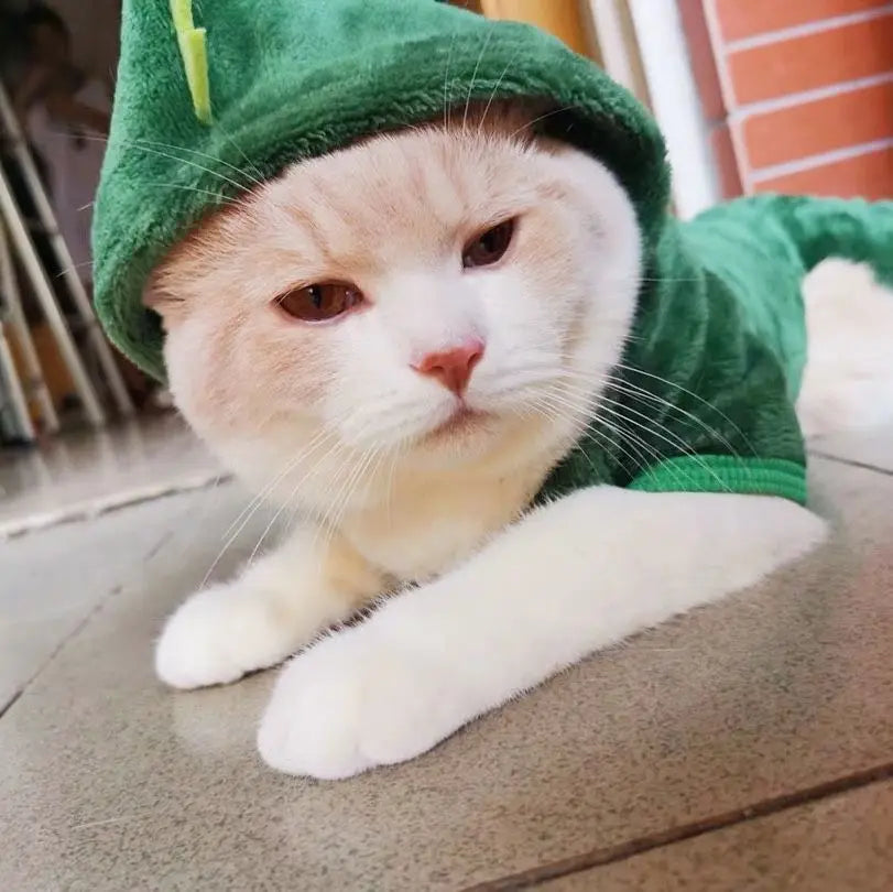 Plush Dog Costume Hoodie Jumpsuit
